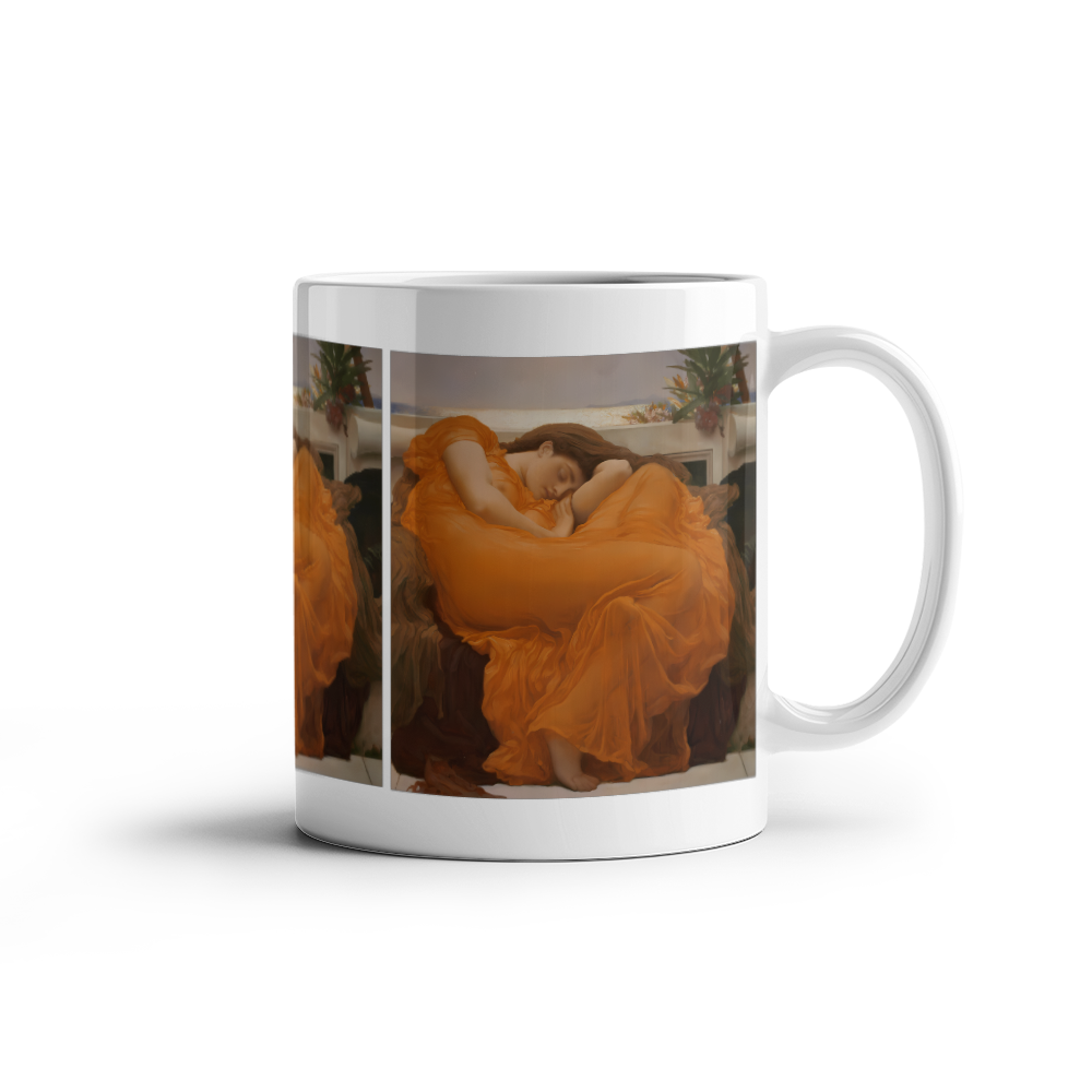 Flaming June Coffee Mug (11 oz) Famous Painting Mugs for Art Lovers Frederic Leighton Artwork