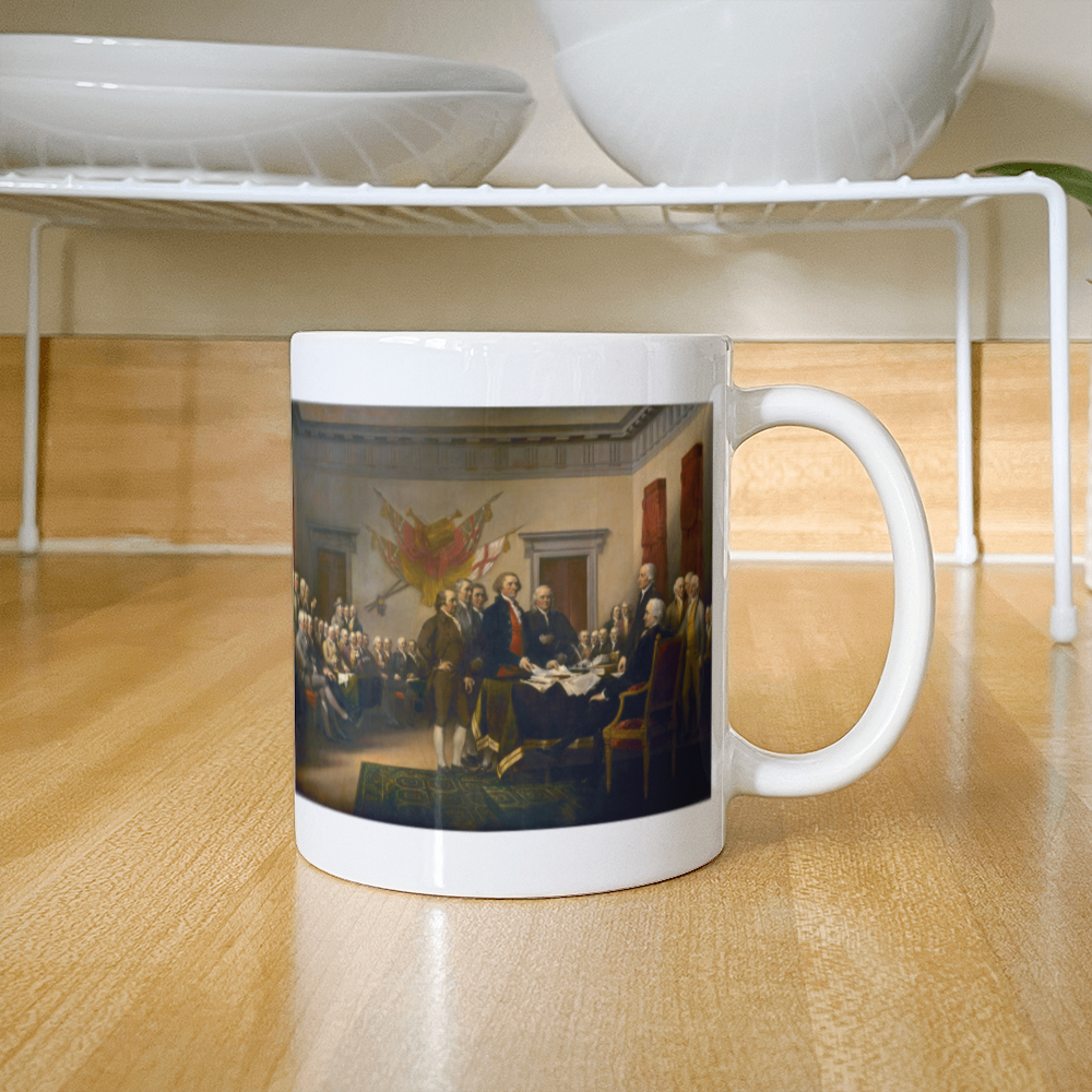 Declaration of Independence Painting Coffee Mug (11 oz) John Trumbull Art 1776 Mugs for Libertarian  Conservatives