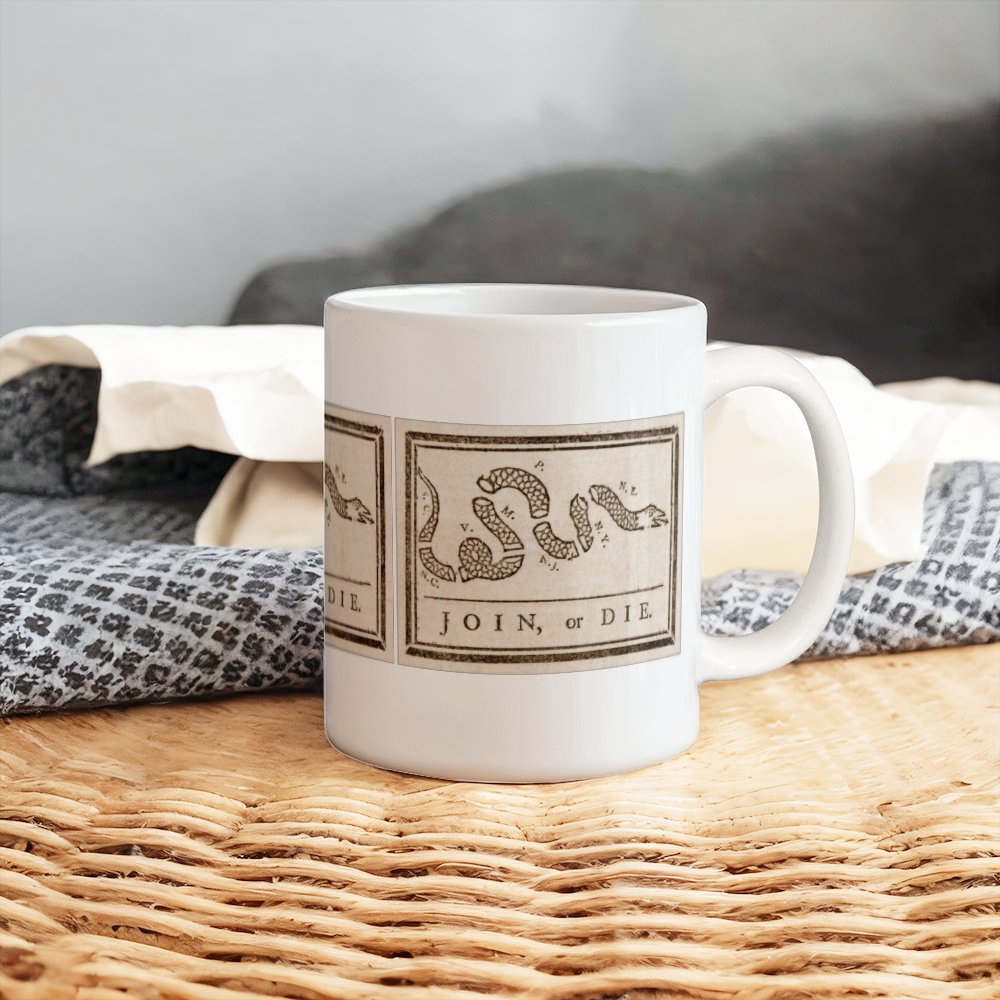 Join or Die Shirt Revolutionary War Snake Libertarian Graphic Coffee Mug (11 oz)