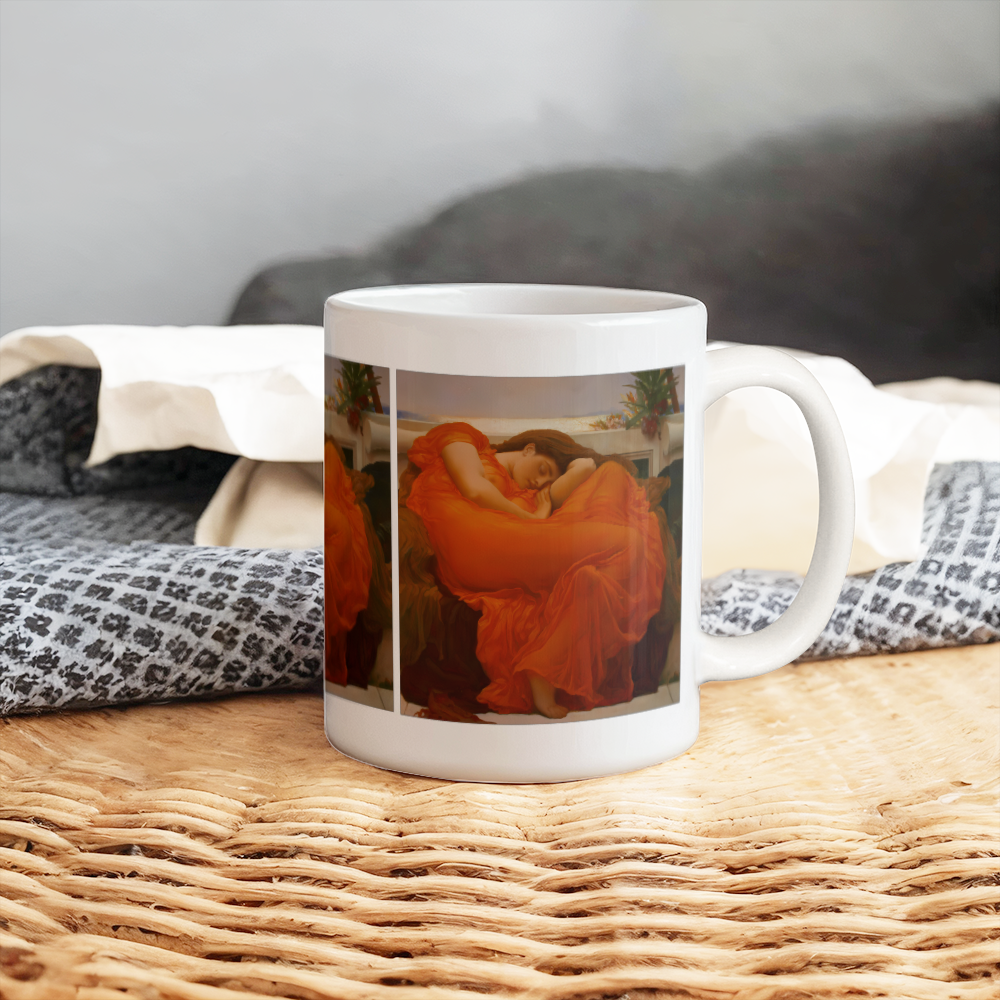 Flaming June Coffee Mug (11 oz) Famous Painting Mugs for Art Lovers Frederic Leighton Artwork