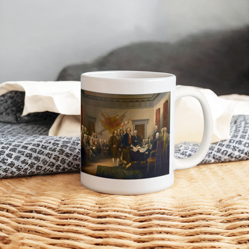 Declaration of Independence Painting Coffee Mug (11 oz) John Trumbull Art 1776 Mugs for Libertarian  Conservatives