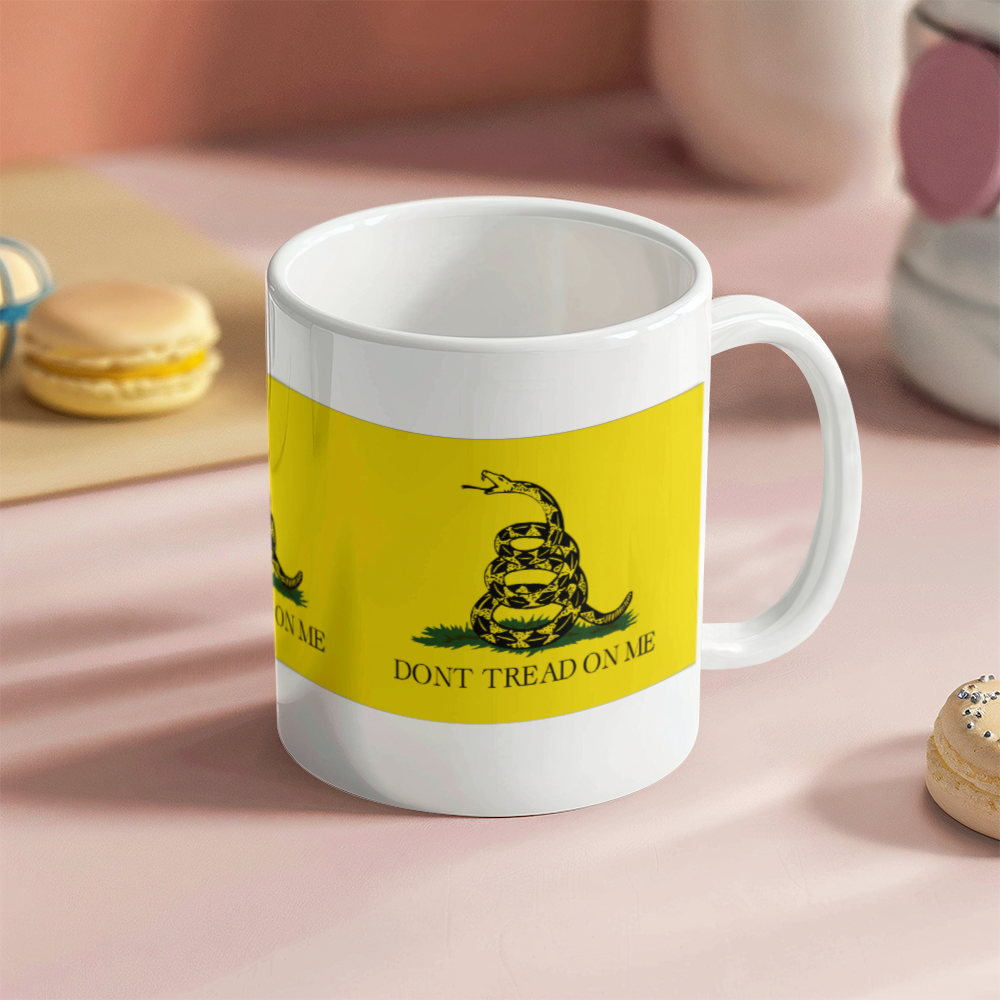 Dont Tread On Me Coffee Mug (11 oz) Snake Gadsden Flag Mugs for Libertarian