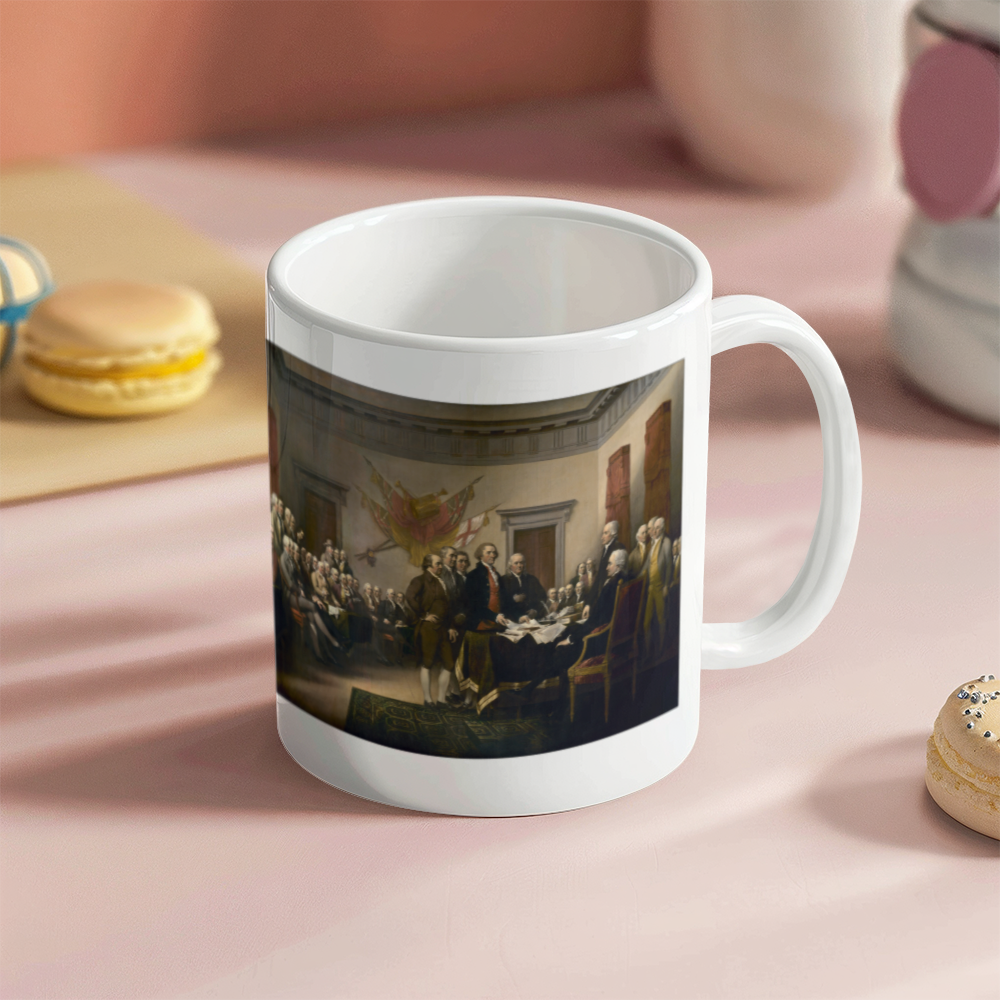 Declaration of Independence Painting Coffee Mug (11 oz) John Trumbull Art 1776 Mugs for Libertarian  Conservatives