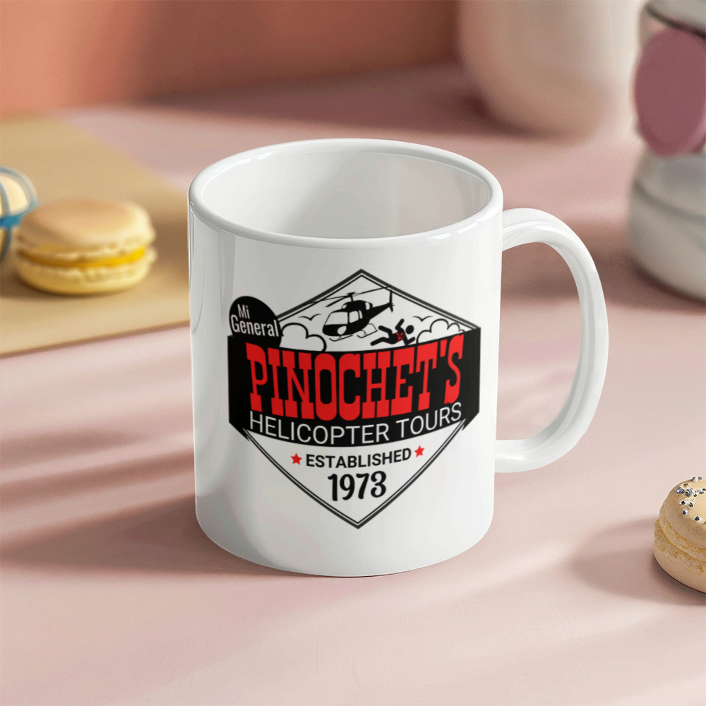 Pinochet's Helicopter Tours Coffee Mug (11 oz) Established 1973 Mi General Mugs for Libertarian Anti-Communists