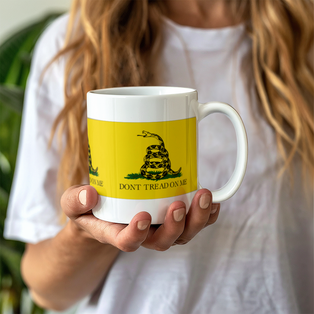 Dont Tread On Me Coffee Mug (11 oz) Snake Gadsden Flag Mugs for Libertarian