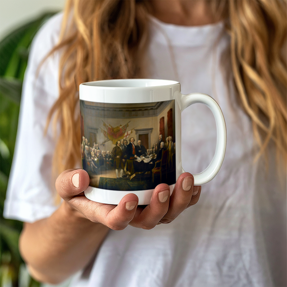 Declaration of Independence Painting Coffee Mug (11 oz) John Trumbull Art 1776 Mugs for Libertarian  Conservatives