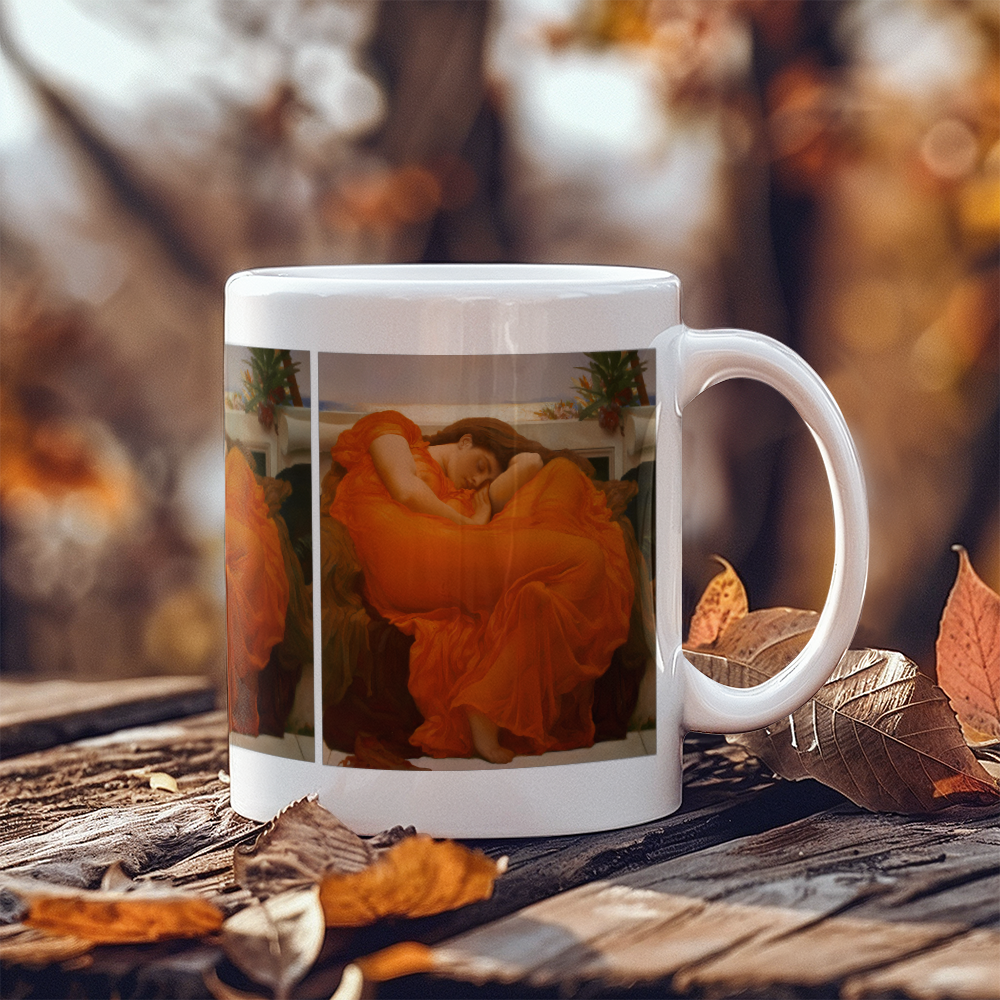 Flaming June Coffee Mug (11 oz) Famous Painting Mugs for Art Lovers Frederic Leighton Artwork