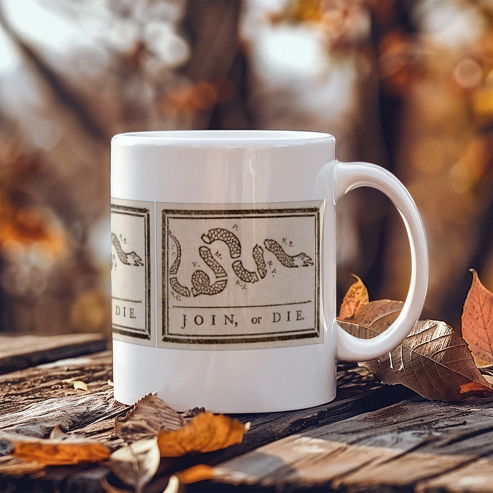 Join or Die Shirt Revolutionary War Snake Libertarian Graphic Coffee Mug (11 oz)