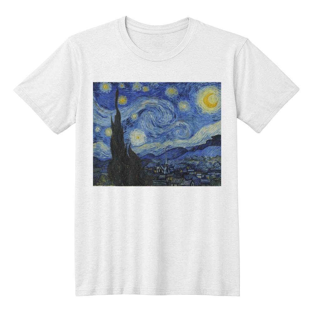 Starry Night Shirt Vincent Van Gogh Famous Painting Art Lover T-Shirt (100% Cotton)