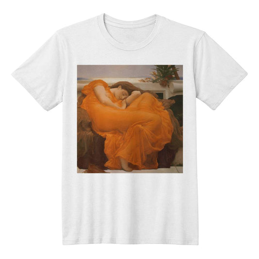 Flaming June Shirt Frederic Leighton Painting Art Graphic T-Shirt (100% Cotton)