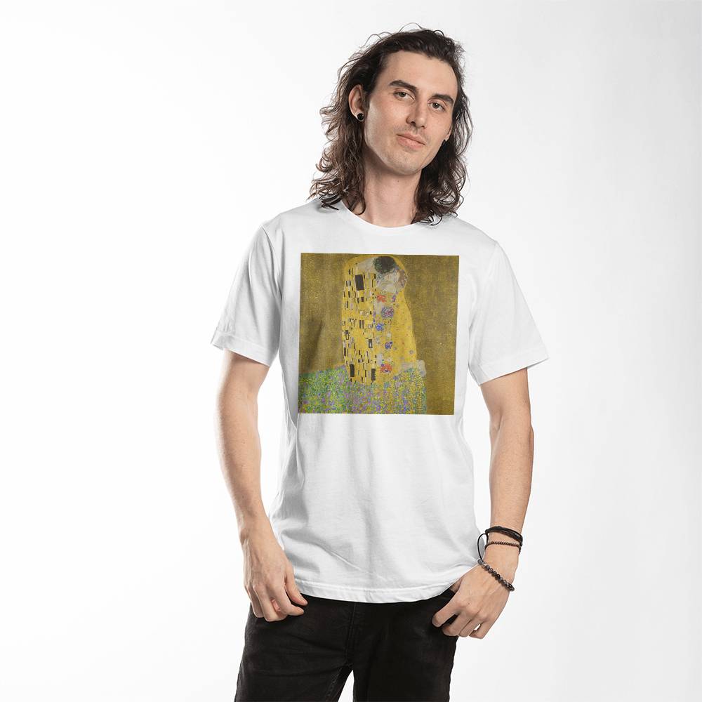 The Kiss Gustav Klimt Artwork Famous Painting T-Shirt (100% Cotton)