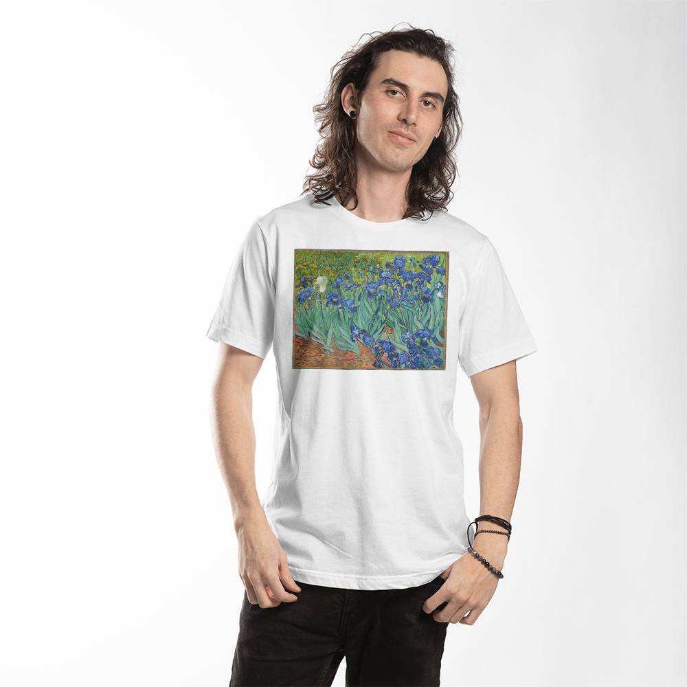 Vincent Van Gogh Irises Famous Painting Art Lover T-Shirt (100% Cotton)