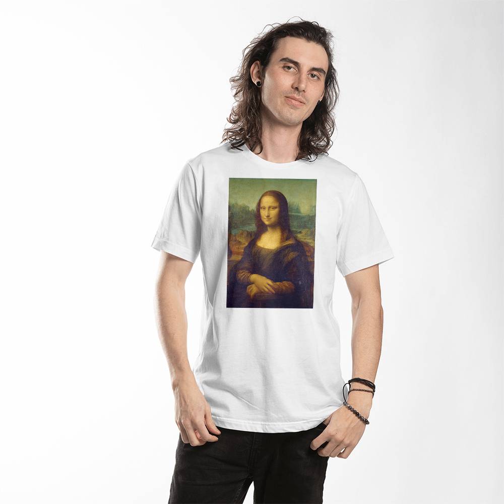 Mona Lisa Shirt Leonardo da Vinci Famous Painting Art Lover T-Shirt (100% Cotton)