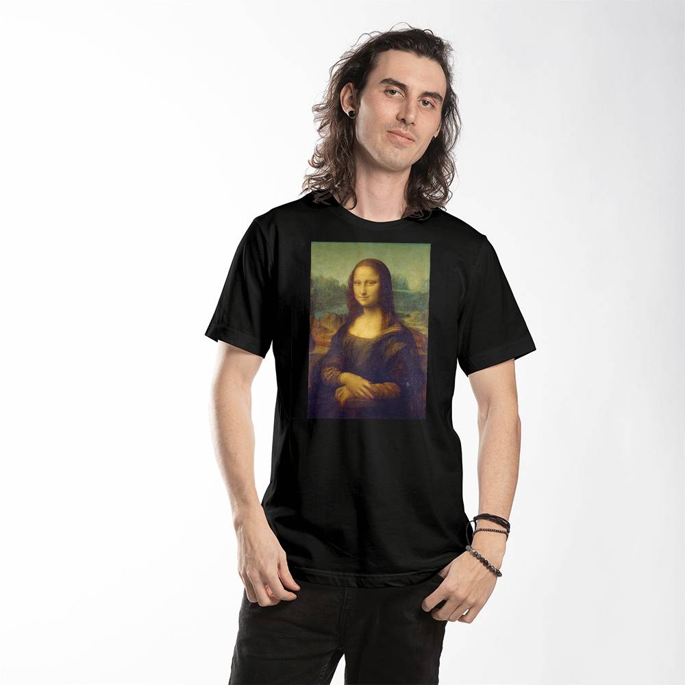 Mona Lisa Shirt Leonardo da Vinci Famous Painting Art Lover T-Shirt (100% Cotton)