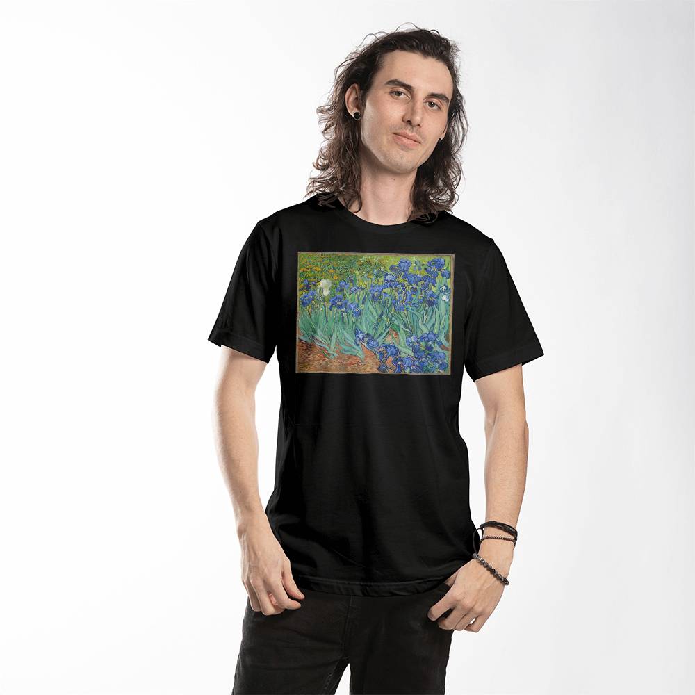 Vincent Van Gogh Irises Famous Painting Art Lover T-Shirt (100% Cotton)