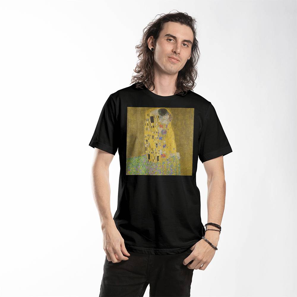 The Kiss Gustav Klimt Artwork Famous Painting T-Shirt (100% Cotton)