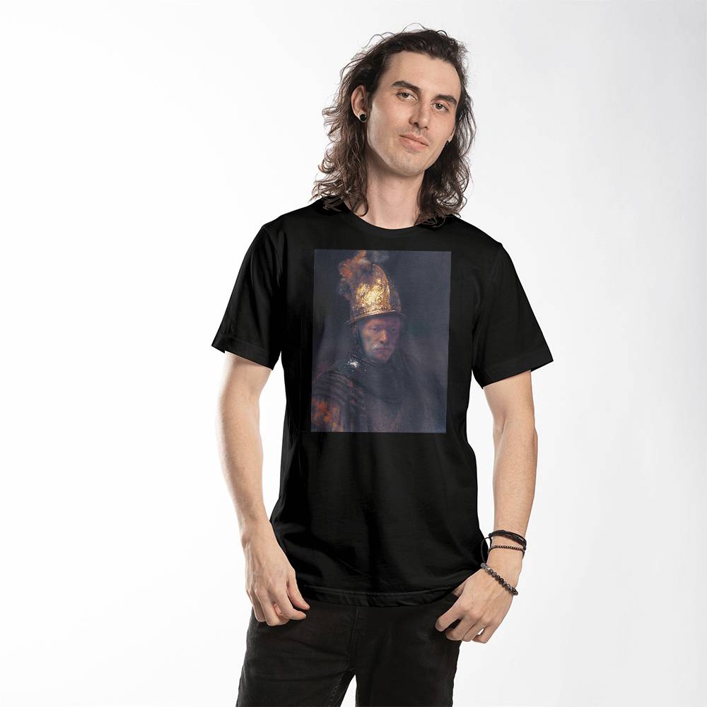 Rembrandt The Man with the Golden Helmet Famous Painting Artwork T-Shirt (100% Cotton)