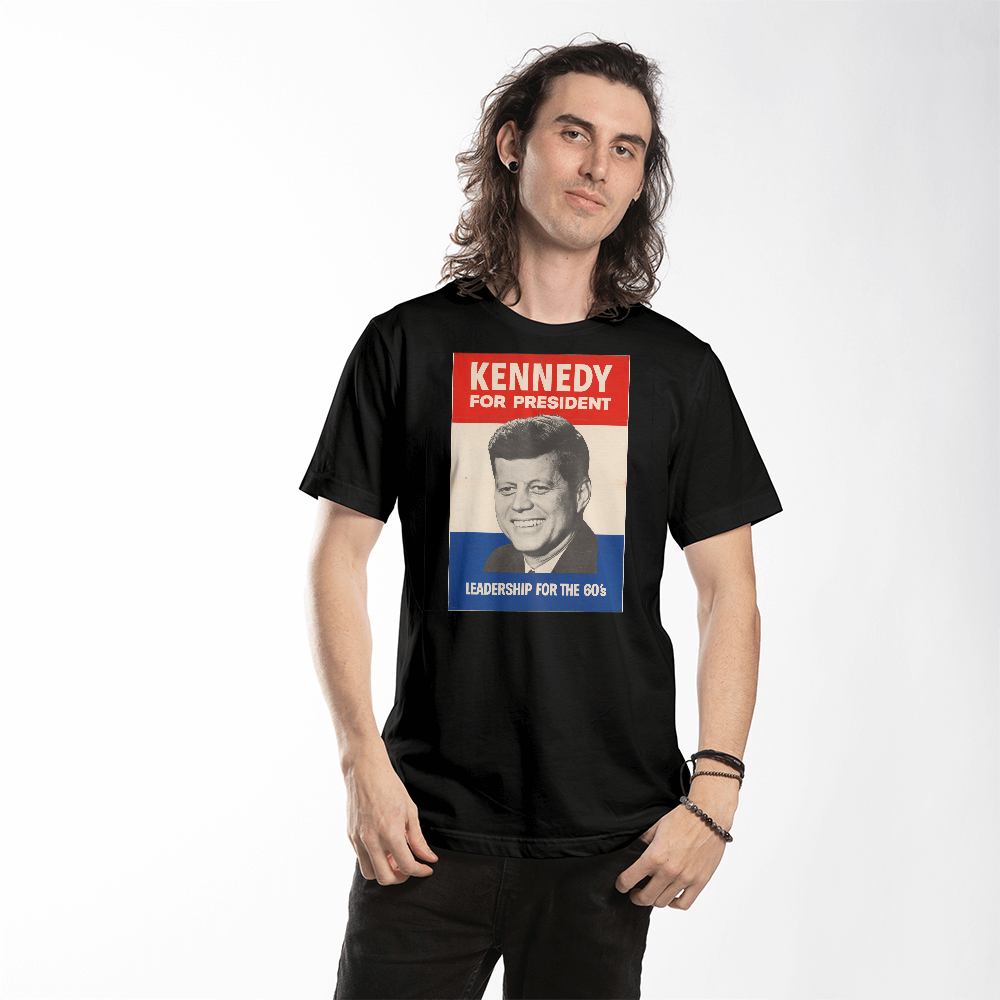 John F Kennedy for President Shirt Vintage Campaign Poster Leadership for The 60's JFK T-Shirt (100% Cotton)