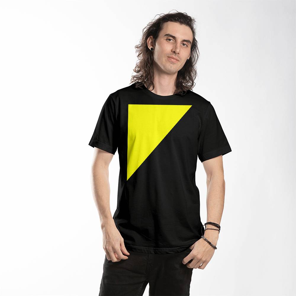 Ancap Flag Hooded Sweatshirt Anarchocapitalist Black and Yellow Anarchist Libertarian Graphic T-Shirt (100% Cotton)