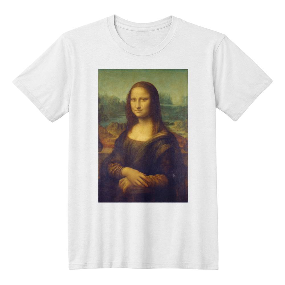 Mona Lisa Shirt Leonardo da Vinci Famous Painting Art Lover T-Shirt (100% Cotton)