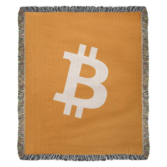 Bitcoin Blanket BTC Logo 100 Percent Cotton Throw Blanket 100% Cotton 50x60" Crypto Merch