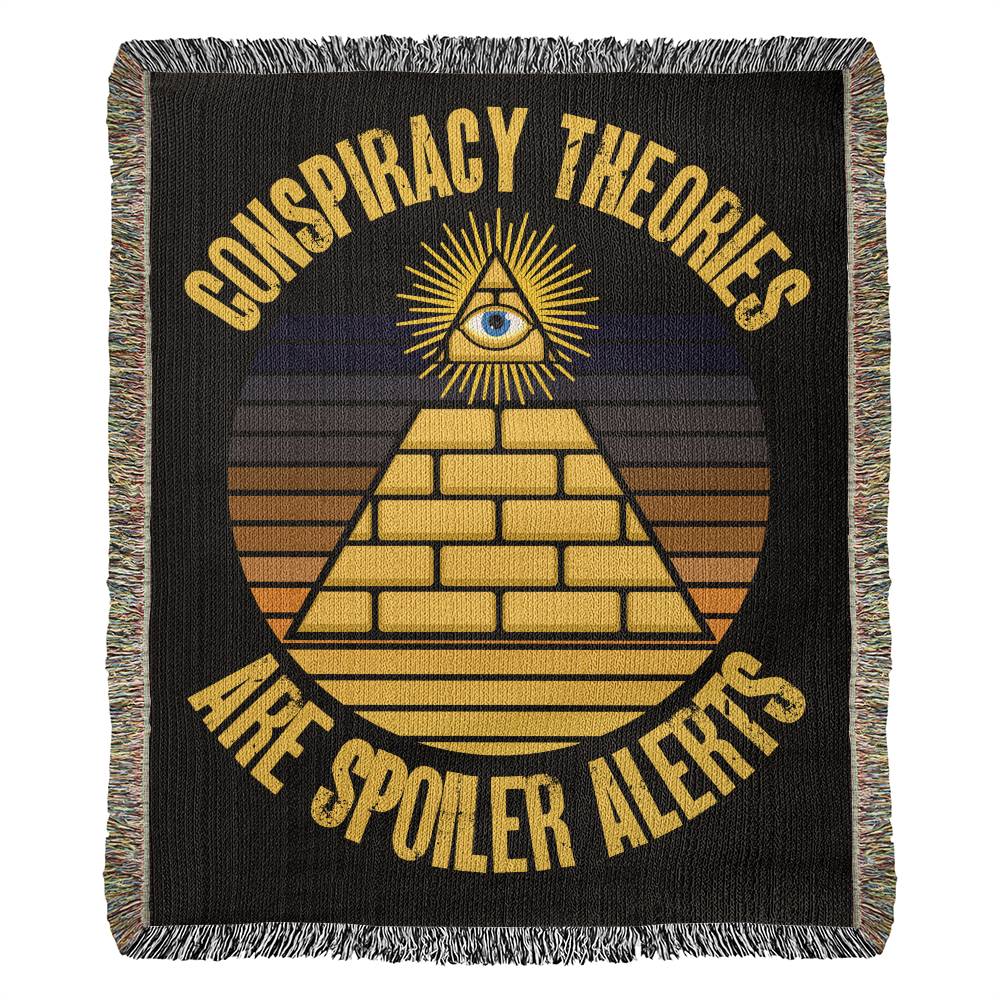 Conspiracy Theories Are Spoiler Alerts Blanket 100 Percent Cotton Throw Blanket 100% Cotton 50x60" Funny Conspiracy Realist Pyramid Illuminati Graphic Funny Gifts for Conspiracy Theorists