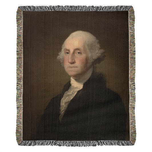 George Washington Portrait Blanket 100 Percent Cotton Throw Blanket 100% Cotton 50x60" Fine Art Gilbert Stuart Painting