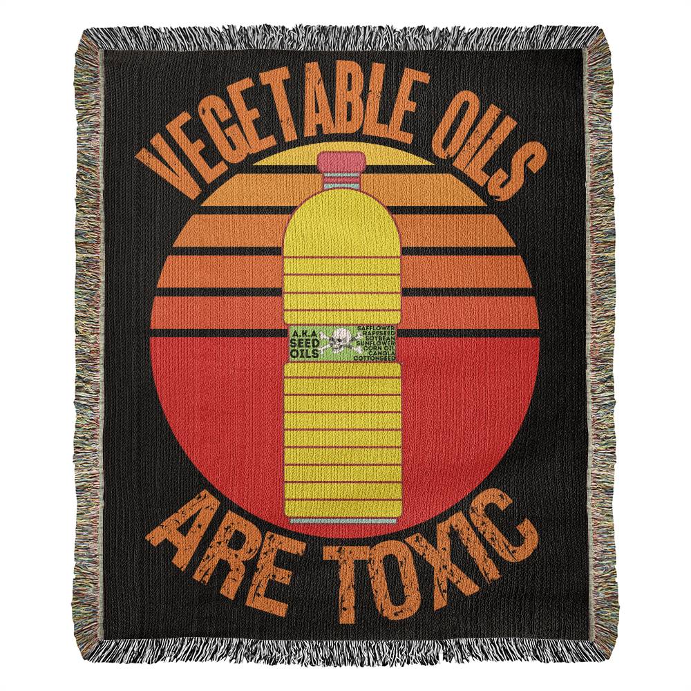 Vegetable Oils Are Toxic Blanket 100 Percent Cotton Throw Blanket 100% Cotton 50x60" Make America Healthy Again Meme