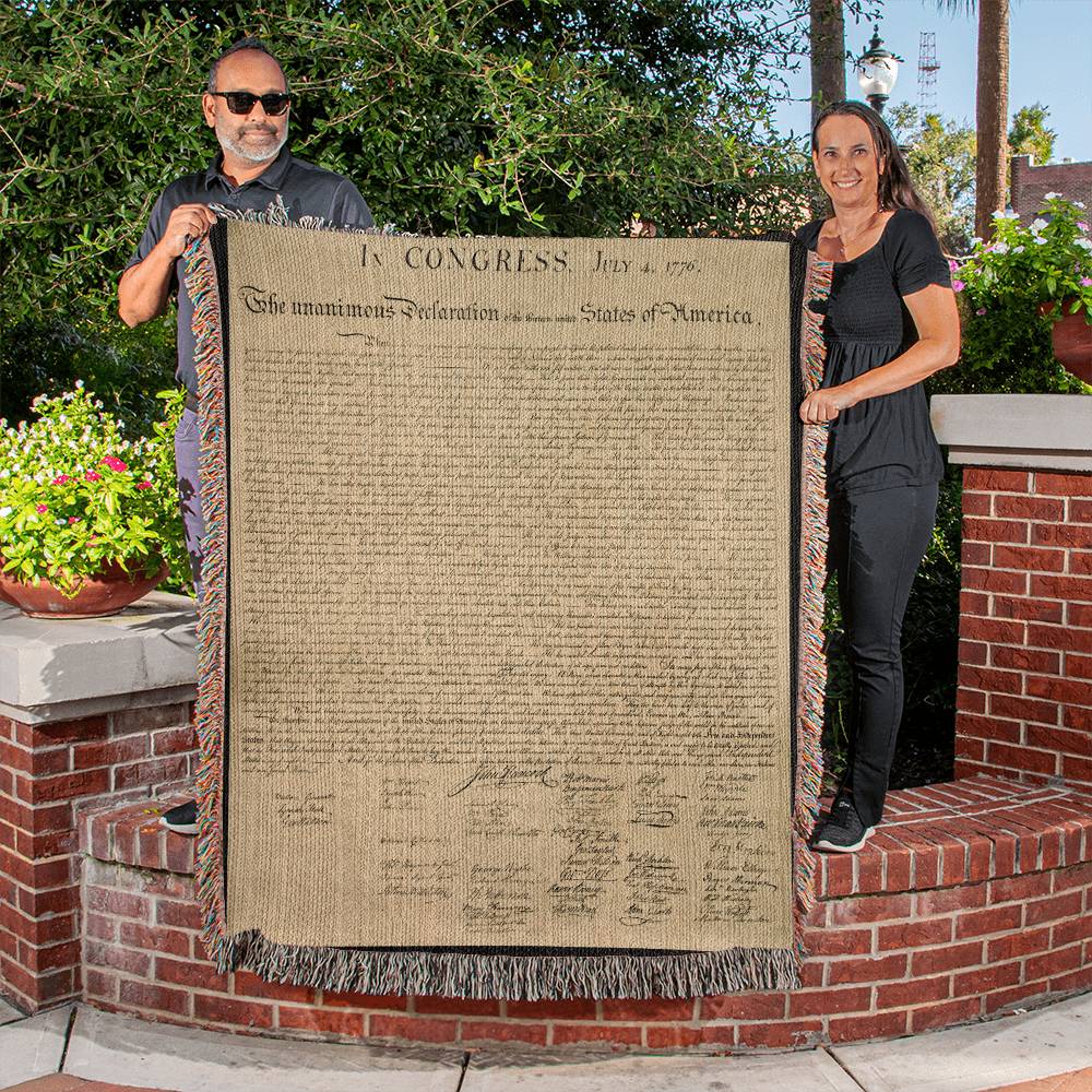 Declaration of Independence Blanket 100 Percent Cotton Throw Blanket 100% Cotton 50x60" 1776 Libertarian Merch