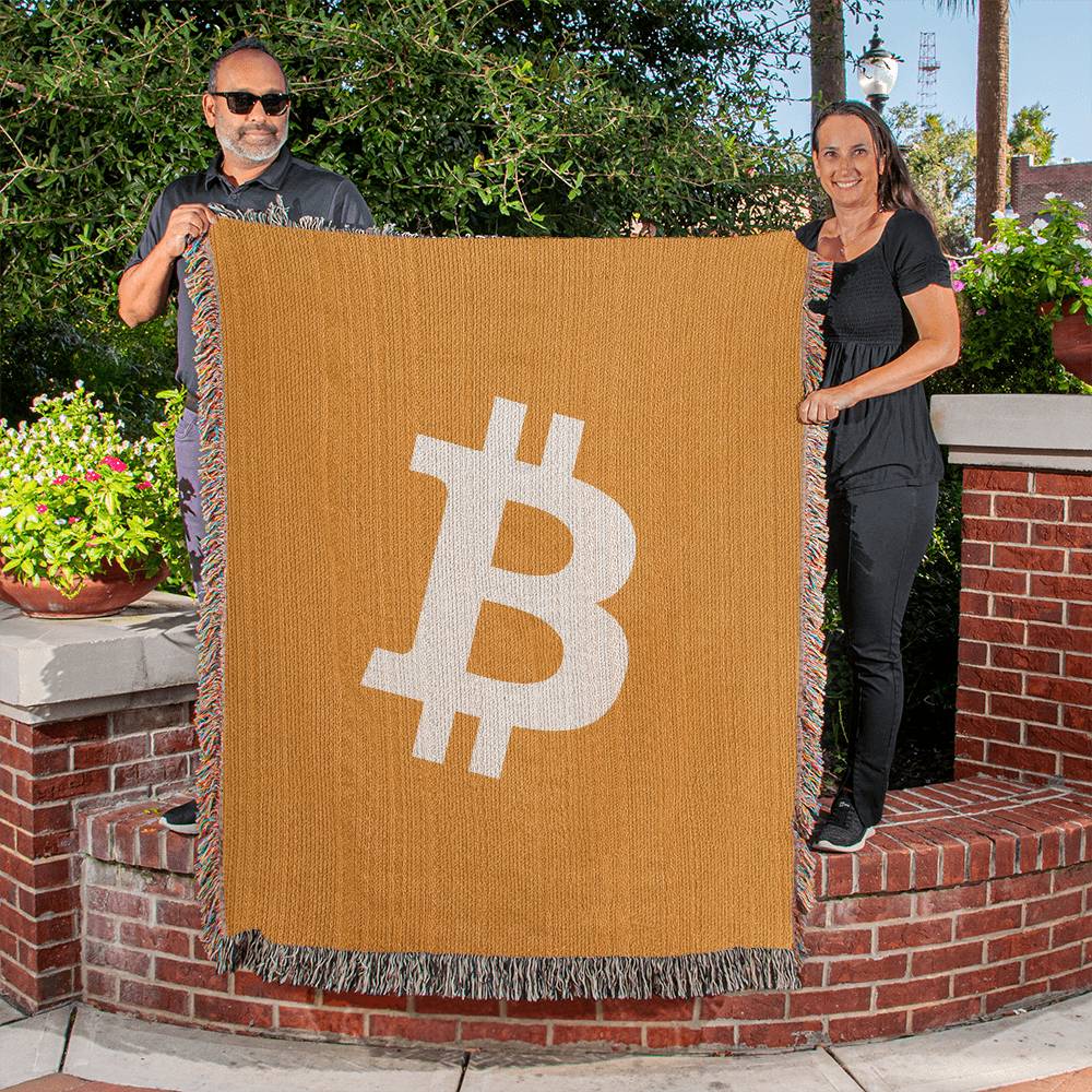 Bitcoin Blanket BTC Logo 100 Percent Cotton Throw Blanket 100% Cotton 50x60" Crypto Merch