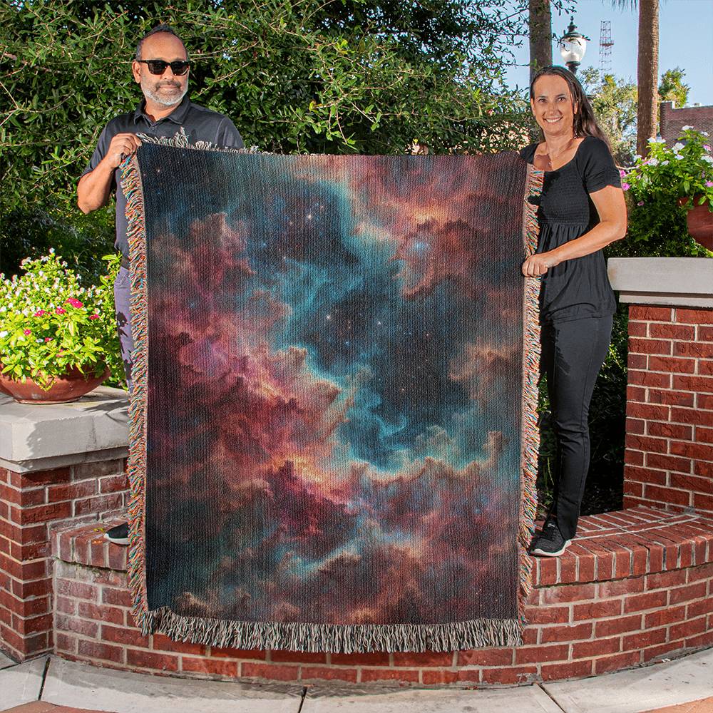 Outer Space Nebula Art 100 Percent Cotton Throw Blanket 100% Cotton 50x60" Cool Gift for Science Lovers