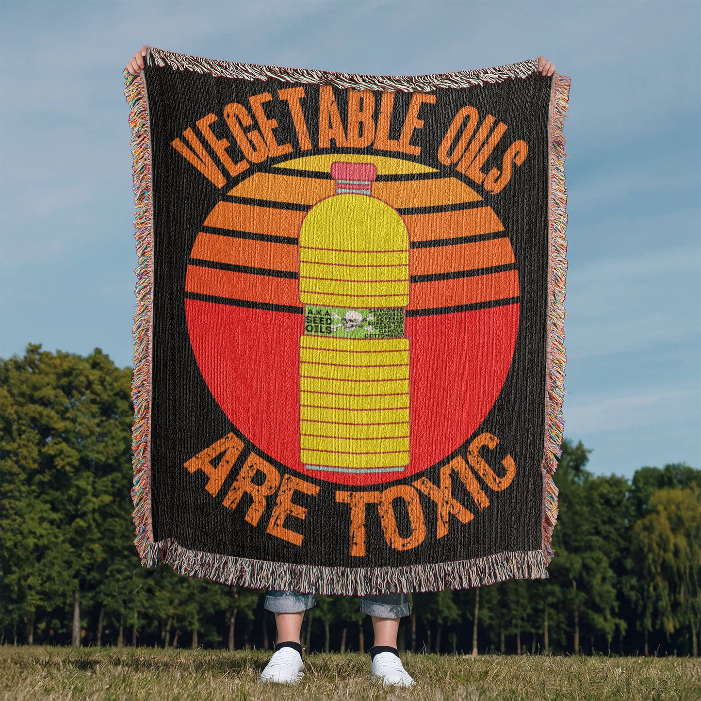 Vegetable Oils Are Toxic Blanket 100 Percent Cotton Throw Blanket 100% Cotton 50x60" Make America Healthy Again Meme