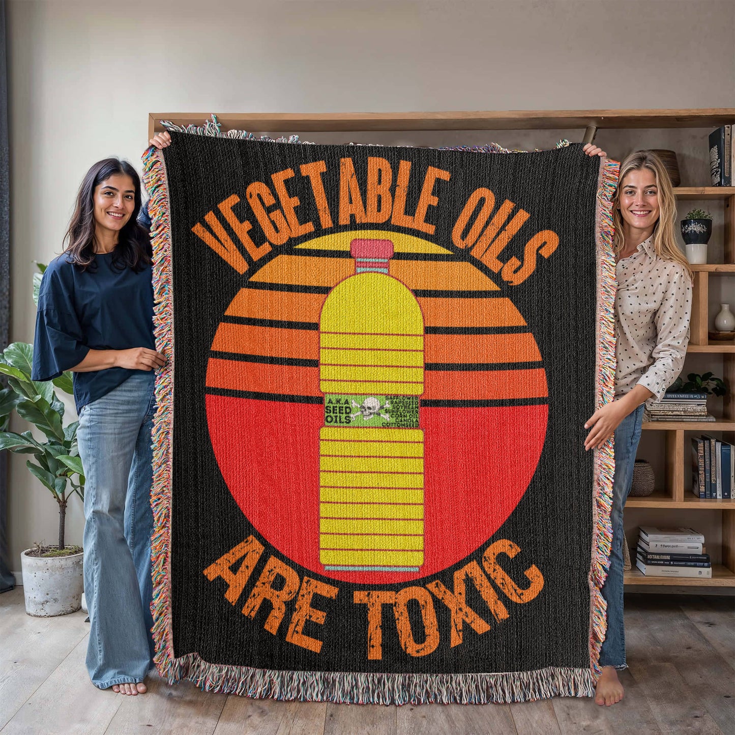 Vegetable Oils Are Toxic Blanket 100 Percent Cotton Throw Blanket 100% Cotton 50x60" Make America Healthy Again Meme