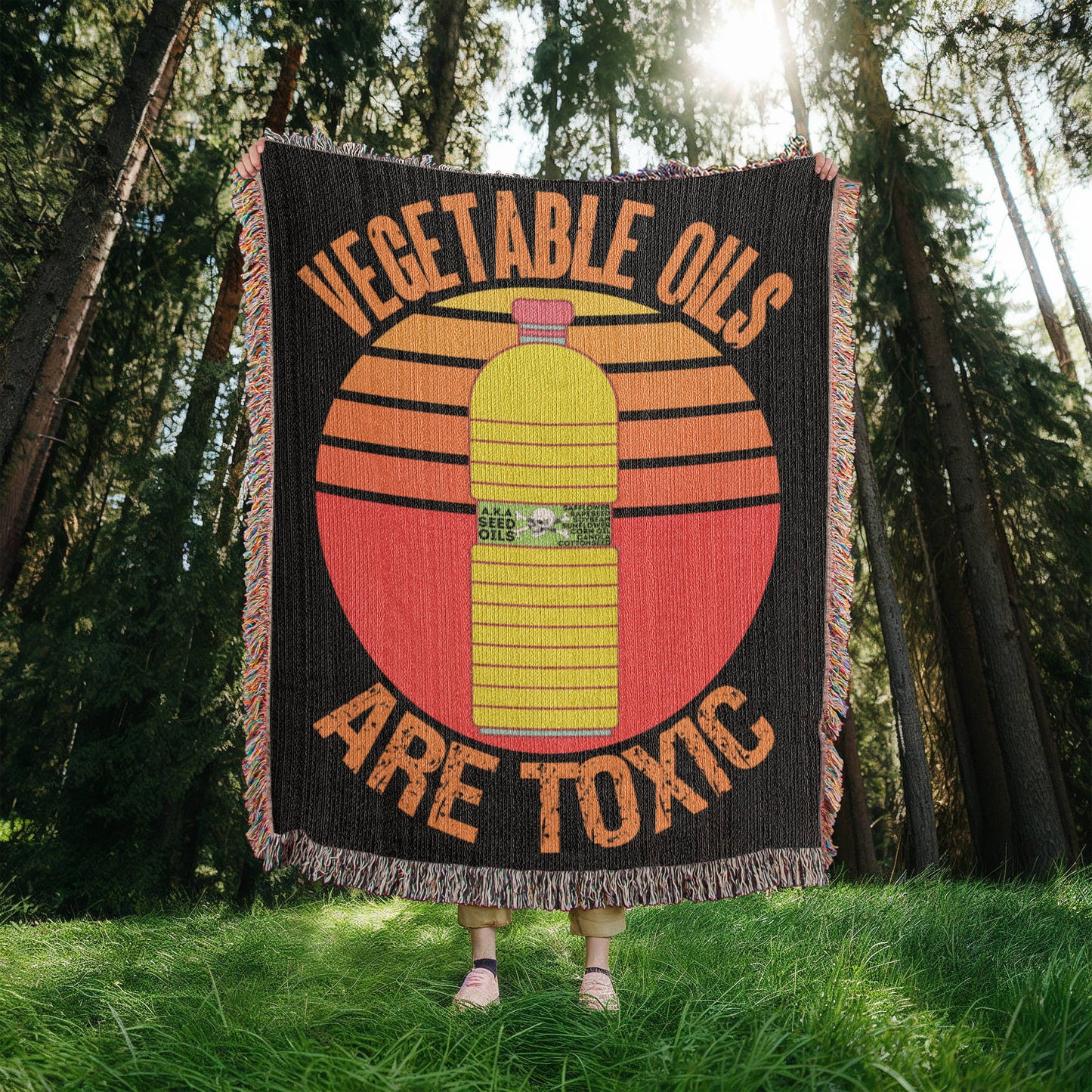 Vegetable Oils Are Toxic Blanket 100 Percent Cotton Throw Blanket 100% Cotton 50x60" Make America Healthy Again Meme