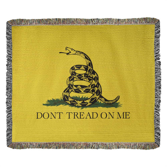 Gadsden Flag Don't Tread On Me Blanket 100 Percent Cotton Throw Blanket 100% Cotton 50x60" Libertarian Merch