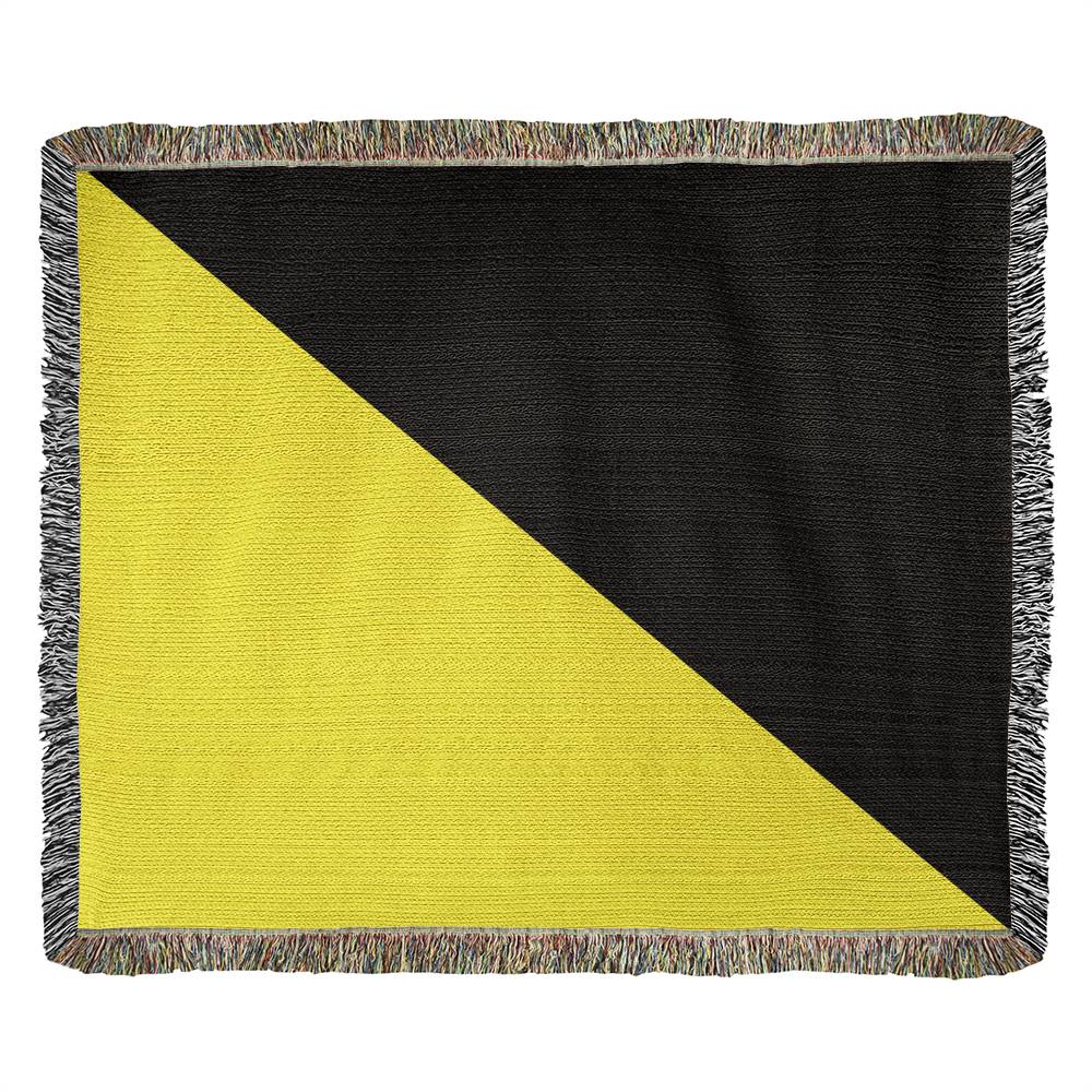 Ancap Flag Blanket 100 Percent Cotton Throw Blanket 100% Cotton 50x60" Anarchocapitalist Black and Yellow Anarchist Libertarian Merch