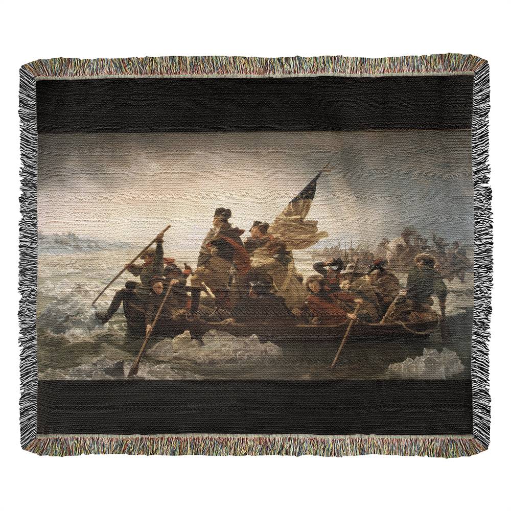 George Washington's Crossing of the Delaware River Blanket 100 Percent Cotton Throw Blanket 100% Cotton 50x60" Emanuel Leutze Painting