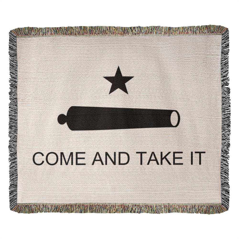 Come and Take It Blanket 100 Percent Cotton Throw Blanket 100% Cotton 50x60"  Battle of Gonzales Flag Cannon 2A Libertarian Merch