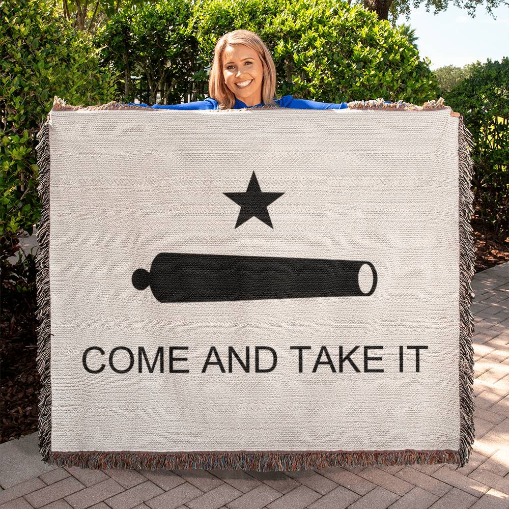 Come and Take It Blanket 100 Percent Cotton Throw Blanket 100% Cotton 50x60"  Battle of Gonzales Flag Cannon 2A Libertarian Merch