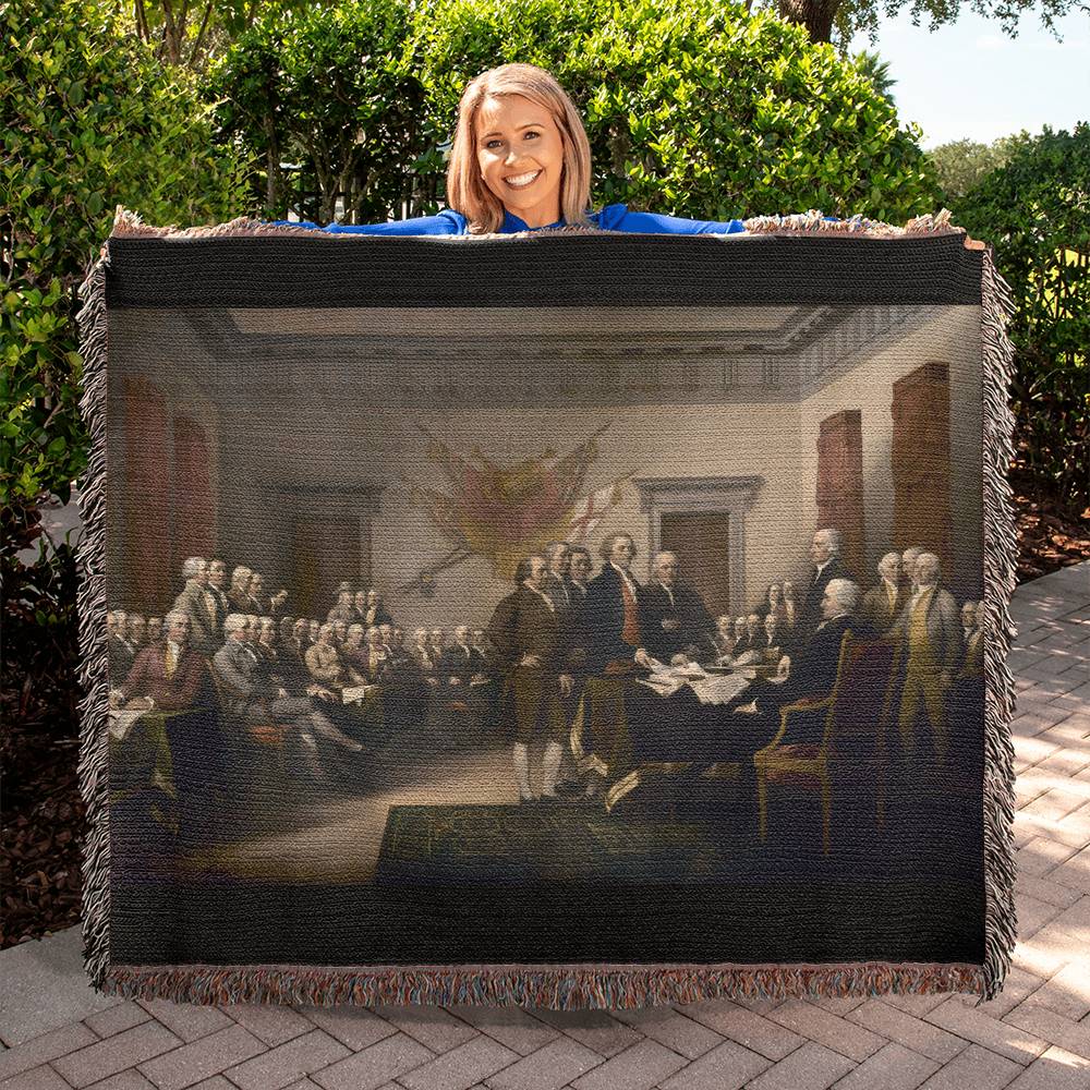 Declaration of Independence Painting Blanket 100 Percent Cotton Throw Blanket 100% Cotton 50x60" John Trumbull Fine Art 1776 Libertarian Merch