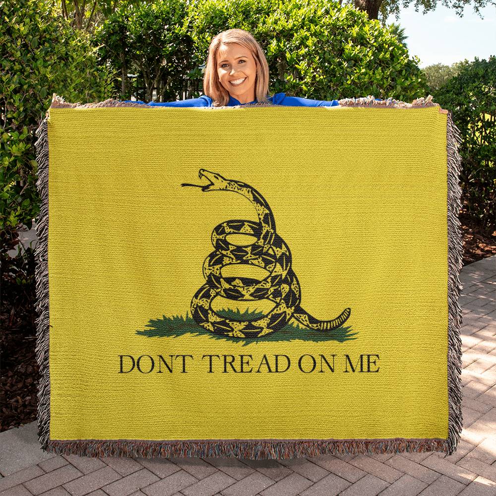 Gadsden Flag Don't Tread On Me Blanket 100 Percent Cotton Throw Blanket 100% Cotton 50x60" Libertarian Merch