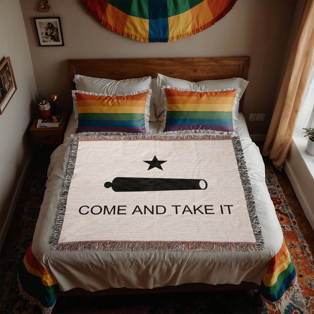 Come and Take It Blanket 100 Percent Cotton Throw Blanket 100% Cotton 50x60"  Battle of Gonzales Flag Cannon 2A Libertarian Merch