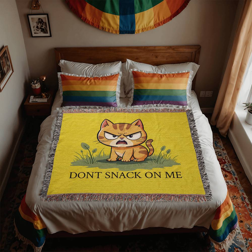 Don't Snack on Me Gadsden Meme Don't Tread On Me Blanket 100 Percent Cotton Throw Blanket 100% Cotton 50x60" They're Eating the Cats Trump 2024