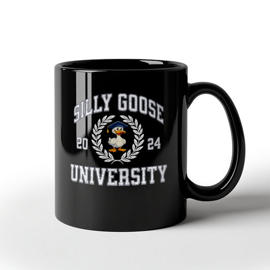 Silly Goose University Coffee Mug (11 oz) Funny Meme Gift Mugs for Silly People