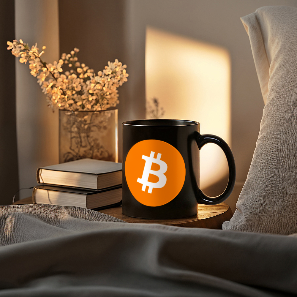 Bitcoin Logo Coffee Mug (11 oz) BTC Mug for Crypto Lovers HODL