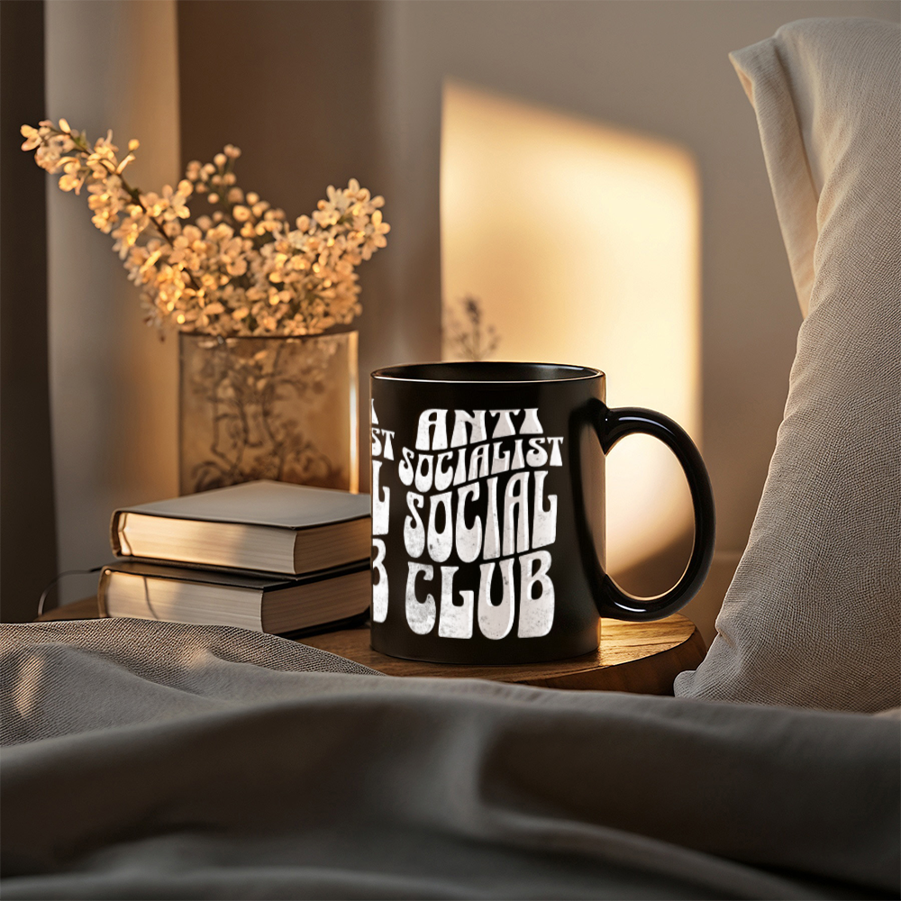 Anti Socialist Social Club Coffee Mug (11 oz) Mugs for Libertarian Anti-Communists