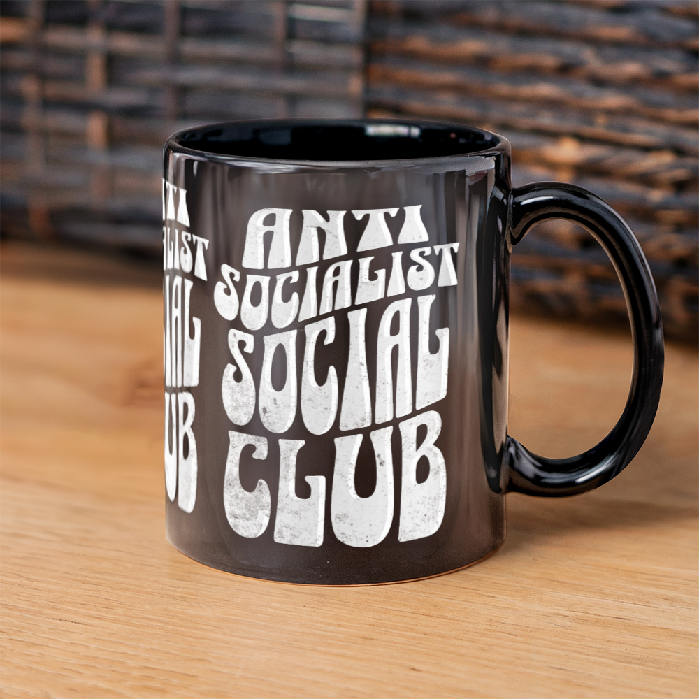 Anti Socialist Social Club Coffee Mug (11 oz) Mugs for Libertarian Anti-Communists