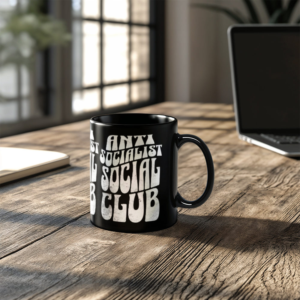 Anti Socialist Social Club Coffee Mug (11 oz) Mugs for Libertarian Anti-Communists