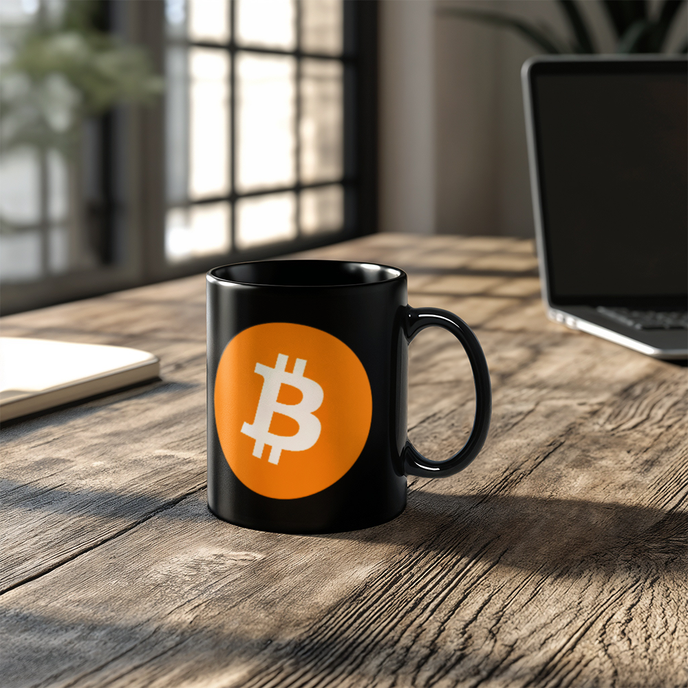 Bitcoin Logo Coffee Mug (11 oz) BTC Mug for Crypto Lovers HODL