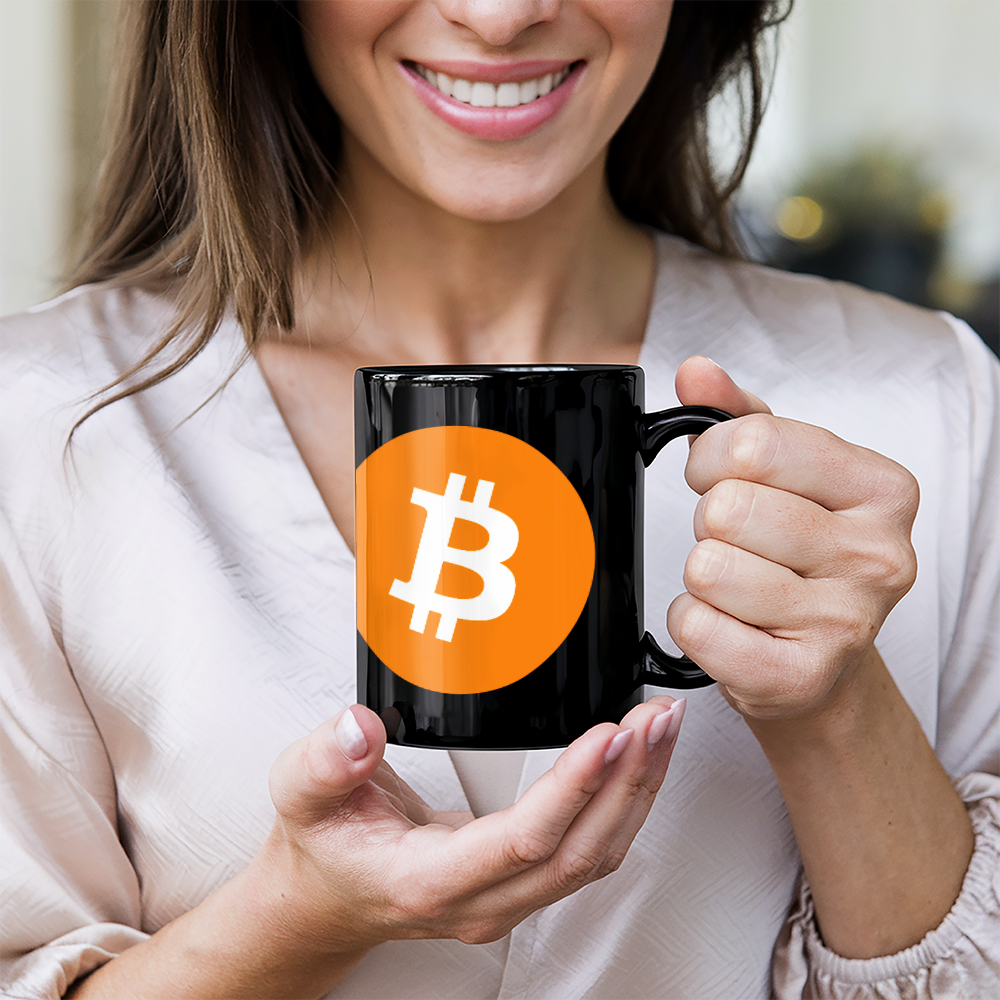 Bitcoin Logo Coffee Mug (11 oz) BTC Mug for Crypto Lovers HODL